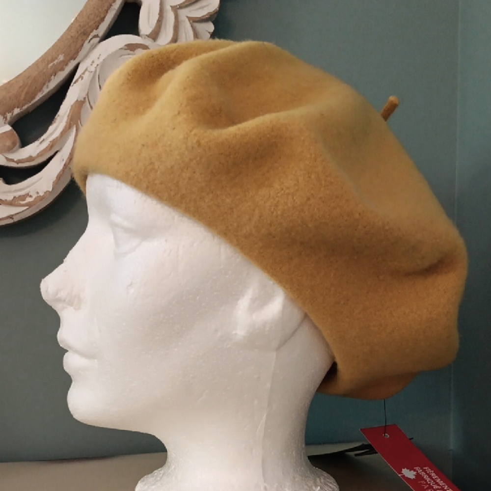 & Parkhurst Classic Basque Gold 100% Wool Beret